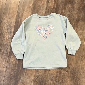 BCBG Kids Pastel Floral Heart Sweatshirt - Mint